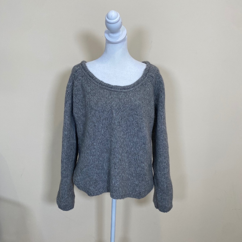 Duffy NWOT Grey Alpaca cozy sweater size L